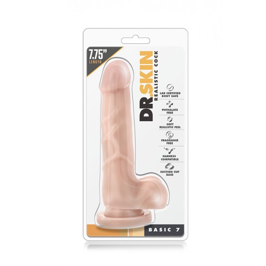 Dildo Realista c/ Escroto Mr. Skin 18cm Pele