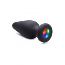 Plug anal Silicone Light-Up Grande - Preto