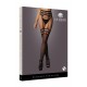 Garterbelt stockings with open design - Black - O/S