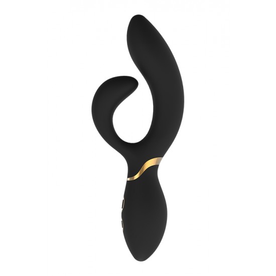 Vibrador Ponto-G c/ Estimulador Clitóris Amelie Elite Dream Toys Preto