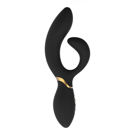 Vibrador Ponto-G c/ Estimulador Clitóris Amelie Elite Dream Toys Preto