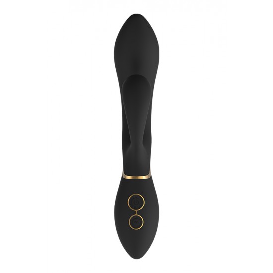 Vibrador Ponto-G c/ Estimulador Clitóris Amelie Elite Dream Toys Preto