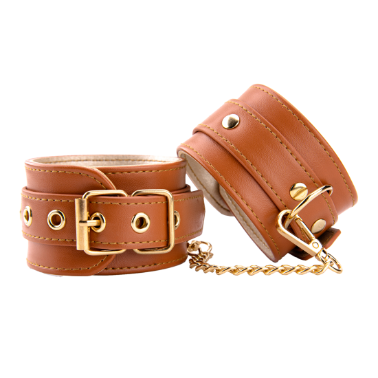 BLAZE ELITE HAND CUFFS COGNAC VEGAN LEATHER