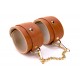 BLAZE ELITE HAND CUFFS COGNAC VEGAN LEATHER