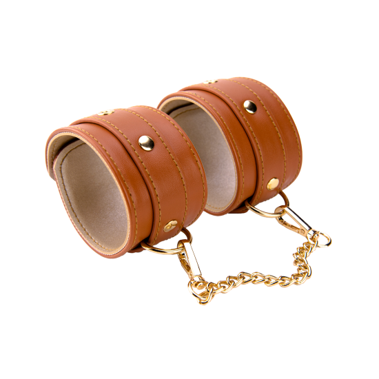 BLAZE ELITE HAND CUFFS COGNAC VEGAN LEATHER