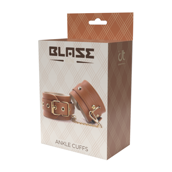 BLAZE ELITE ANKLE CUFFS COGNAC VEGAN LEATHER