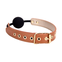 BLAZE ELITE BALL GAG COGNAC VEGAN LEATHER