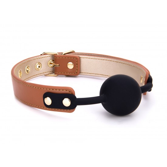 BLAZE ELITE BALL GAG COGNAC VEGAN LEATHER