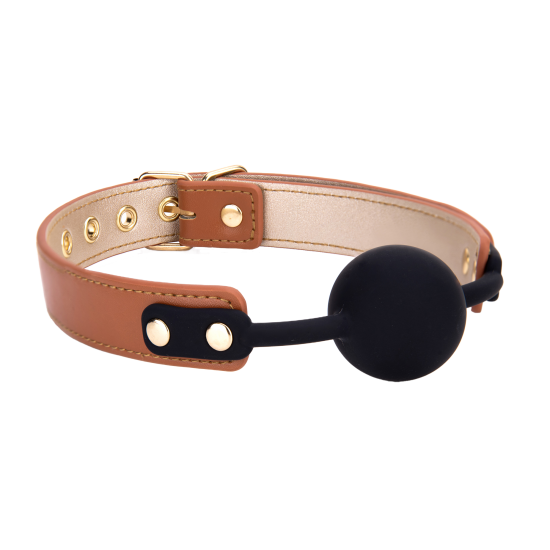 BLAZE ELITE BALL GAG COGNAC VEGAN LEATHER