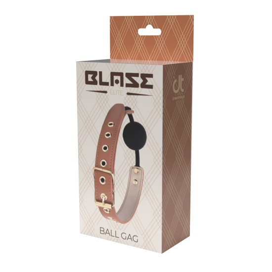 BLAZE ELITE BALL GAG COGNAC VEGAN LEATHER