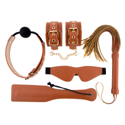 BLAZE ELITE BDSM SET COGNAC VEGAN LEATHER