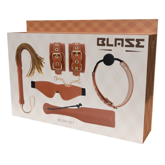 BLAZE ELITE BDSM SET COGNAC VEGAN LEATHER