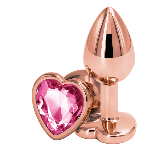 Plug Anal Dourado REAR ASSETS coração rosa S