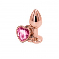 Plug Anal Dourado REAR ASSETS coração rosa S