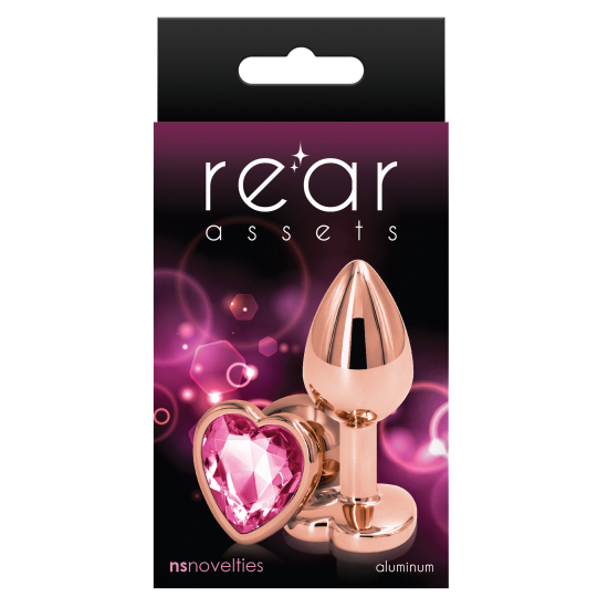 Plug Anal Dourado REAR ASSETS coração rosa S