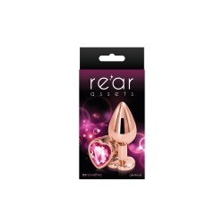 Plug Anal Dourado REAR ASSETS coração rosa M 