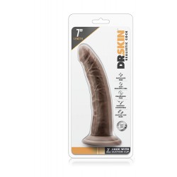 Dildo Realista Curvo c/ Base Succção Dr. Skin Chocolate 18cm Castanho