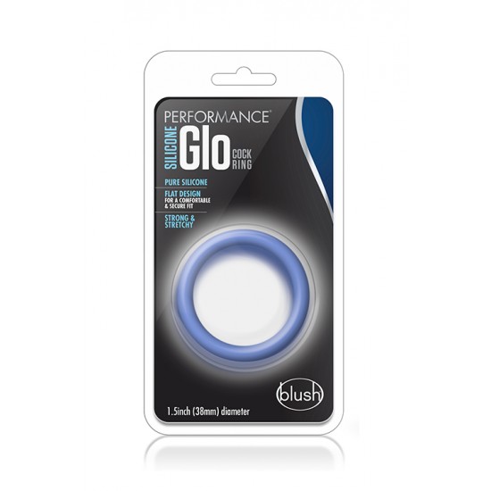 Anel Pénis Silicone Performance Glo Azul