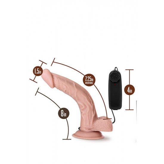 Vibrador Realista c/ Comando Dr. Skin Dr Sean 18cm Pele