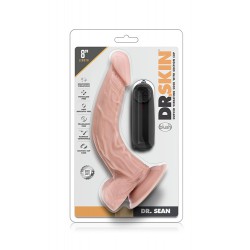 Vibrador Realista c/ Comando Dr. Skin Dr Sean 18cm Pele