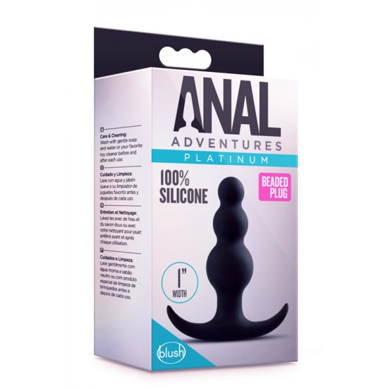 Plug Anal Beaded Platinum Anal Adventures Preto