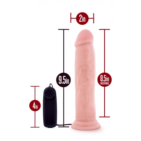 Vibrador Realista c/ Comando Dr. Skin Dr Throb 22cm Pele