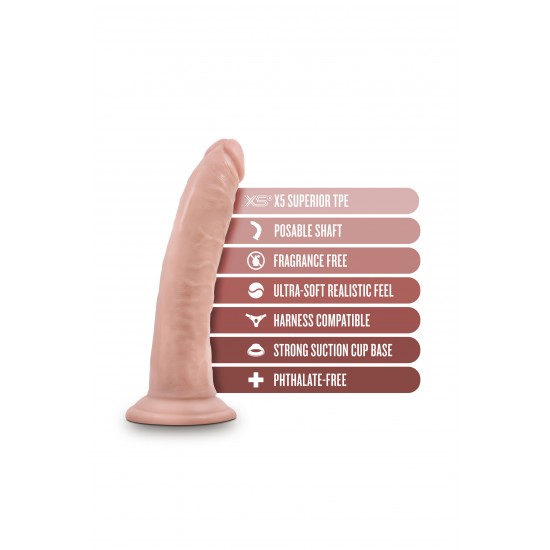 DR. SKIN PLUS 7 INCH POSABLE DILDO VANILLA