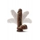 DILDO DR. SKIN PLUS 9 INCH COM TESTICULOS CASTANHO