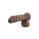 DILDO DR. SKIN PLUS 9 INCH COM TESTICULOS CASTANHO