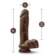 DILDO DR. SKIN PLUS 9 INCH COM TESTICULOS CASTANHO