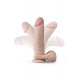 DR. SKIN PLUS 9 INCH THICK POSABLE DILDO WITH BALLS VANILLA