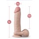 DR. SKIN PLUS 9 INCH THICK POSABLE DILDO WITH BALLS VANILLA