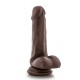 DR. SKIN PLUS 6 INCH POSABLE DILDO WITH BALLS MOCHA