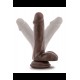 DR. SKIN PLUS 6 INCH POSABLE DILDO WITH BALLS MOCHA