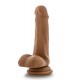 DR. SKIN PLUS 6 INCH POSABLE DILDO WITH BALLS MOCHA