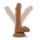 DR. SKIN PLUS 6 INCH POSABLE DILDO WITH BALLS MOCHA