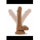 DR. SKIN PLUS 6 INCH POSABLE DILDO WITH BALLS MOCHA