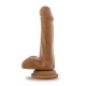 DR. SKIN PLUS 6 INCH POSABLE DILDO WITH BALLS MOCHA