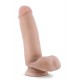 DR. SKIN PLUS 7 INCH POSABLE DILDO WITH BALLS VANILLA