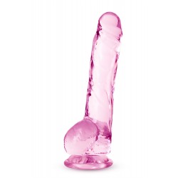 NATURALLY YOURS  8 CRYSTALLINE DILDO  ROSE