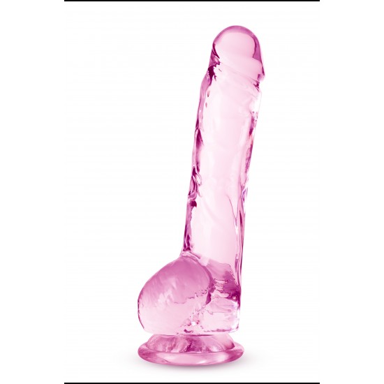 NATURALLY YOURS  8 CRYSTALLINE DILDO  ROSE