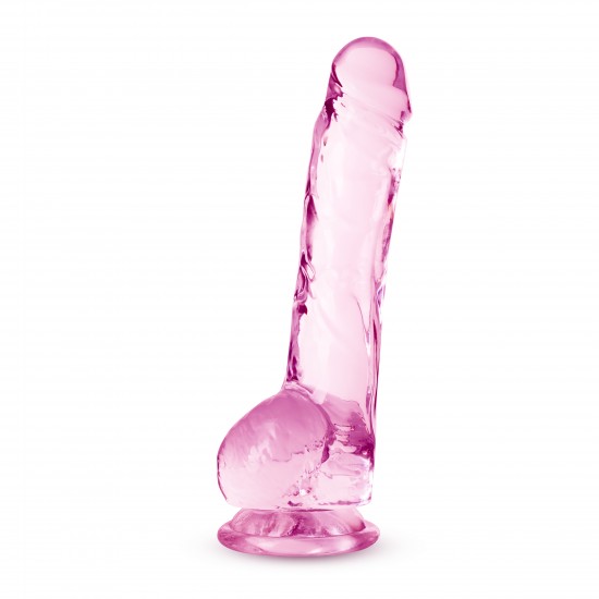 NATURALLY YOURS  8 CRYSTALLINE DILDO  ROSE