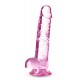 NATURALLY YOURS  7 CRYSTALLINE DILDO  ROSE