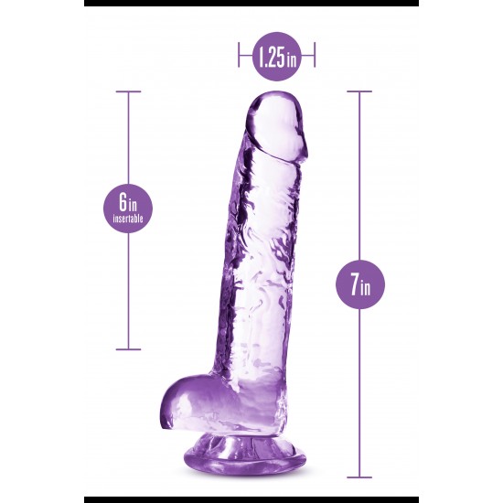 NATURALLY YOURS  7 CRYSTALLINE DILDO  AMETHYST