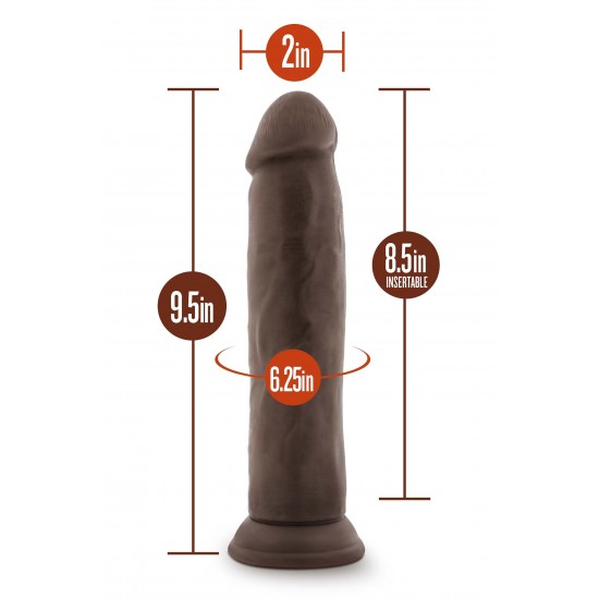 DR. SKIN PLUS 9 INCH POSABLE THICK DILDO CHOCOLATE