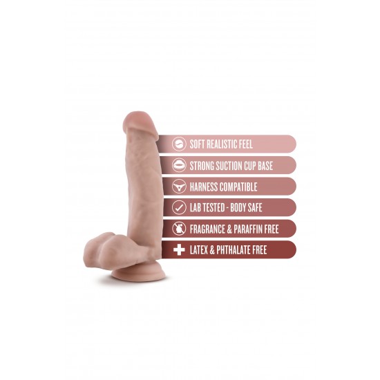 DR. SKIN DR. MARK 7 INCH DILDO WITH BALLS BEIGE