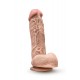 DR. SKIN MR. D 8.5 INCH DILDO WITH BALLS BEIGE