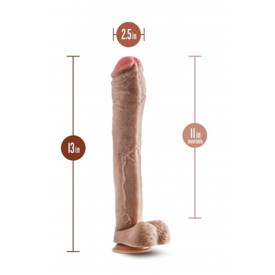 DR. SKIN MR. ED 13 INCH DILDO WITH BALLS BEIGE