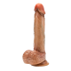 Raphael 9.5 Inch Sliding Foreskin Dildo with Squeezable Balls Tan