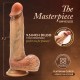 Raphael 9.5 Inch Sliding Foreskin Dildo with Squeezable Balls Tan